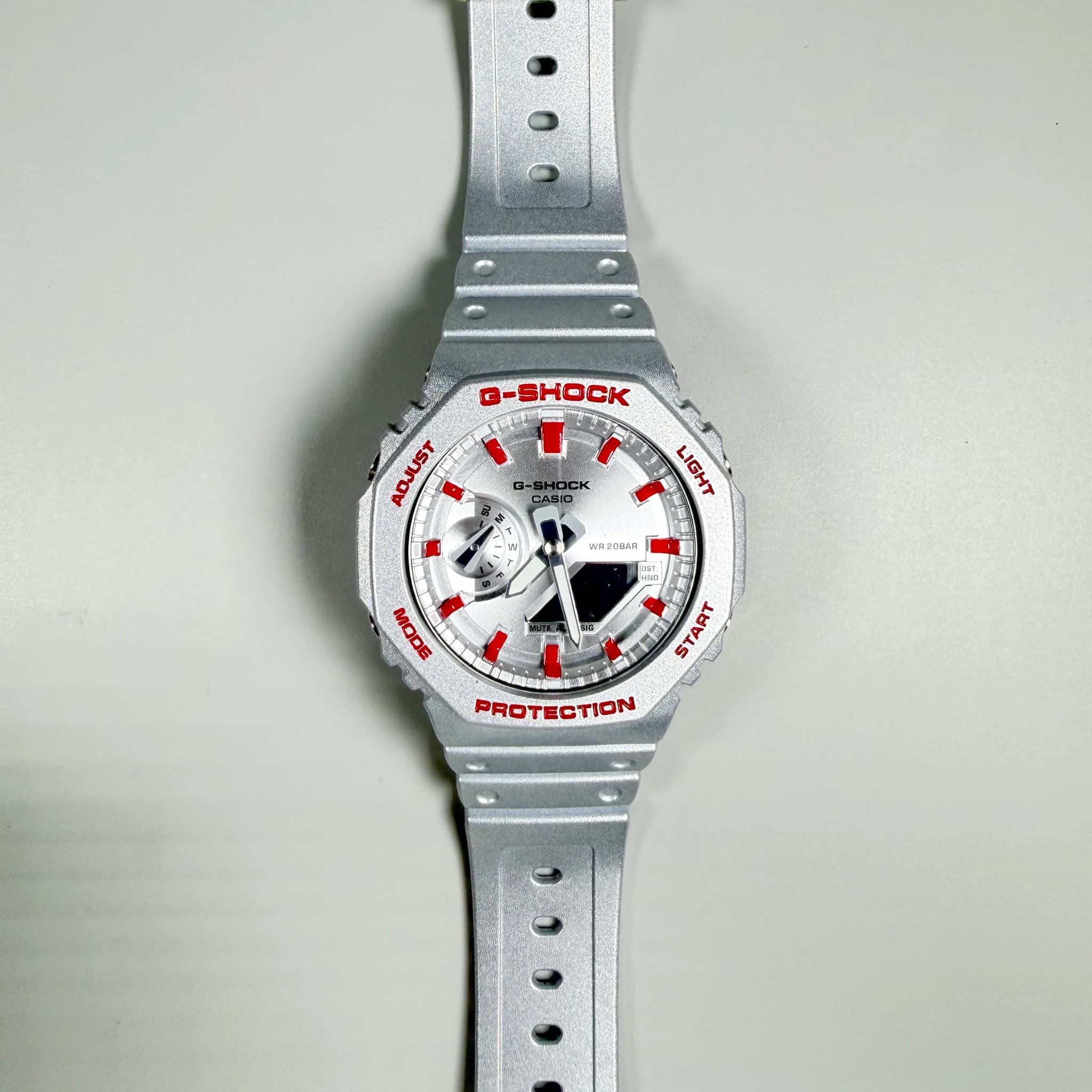 Diet Coke red and silver palette inspired custom G-Shock
